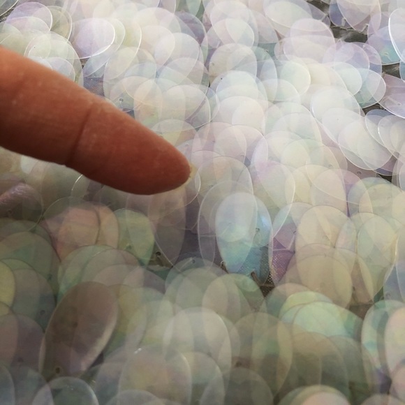 Zara sequin clutch pouch purse iridescent large sequins light blue opal colour - Picture 3 of 7